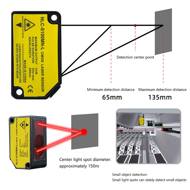 Laser displacement sensor position detection thickness laser sensor high-precision laser displacement ranging sensor