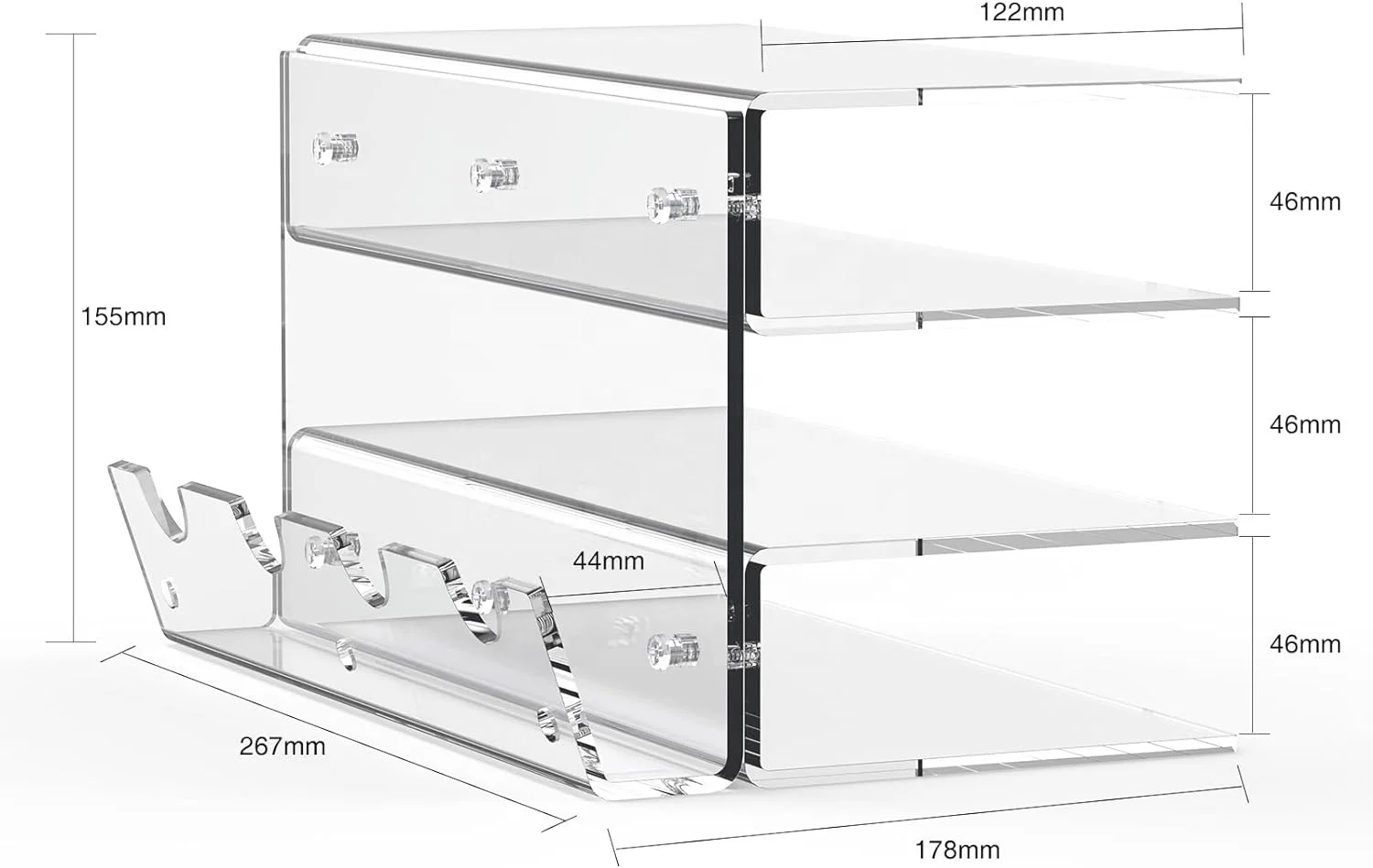Thickened 3 Layer Desktop Dust proof Price Clear Acrylic Keyboard Mouse Holder Storage Rack