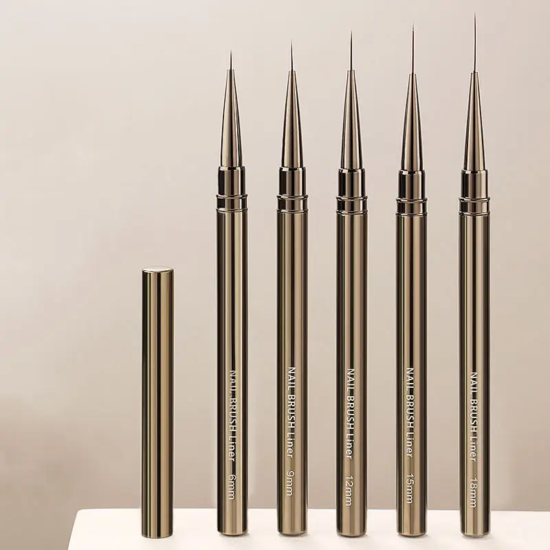 Manicure Gel Drawing Painting Nail Brush Fine Liner Nail Art Brushes 5pcs Nail Liner Brush Set