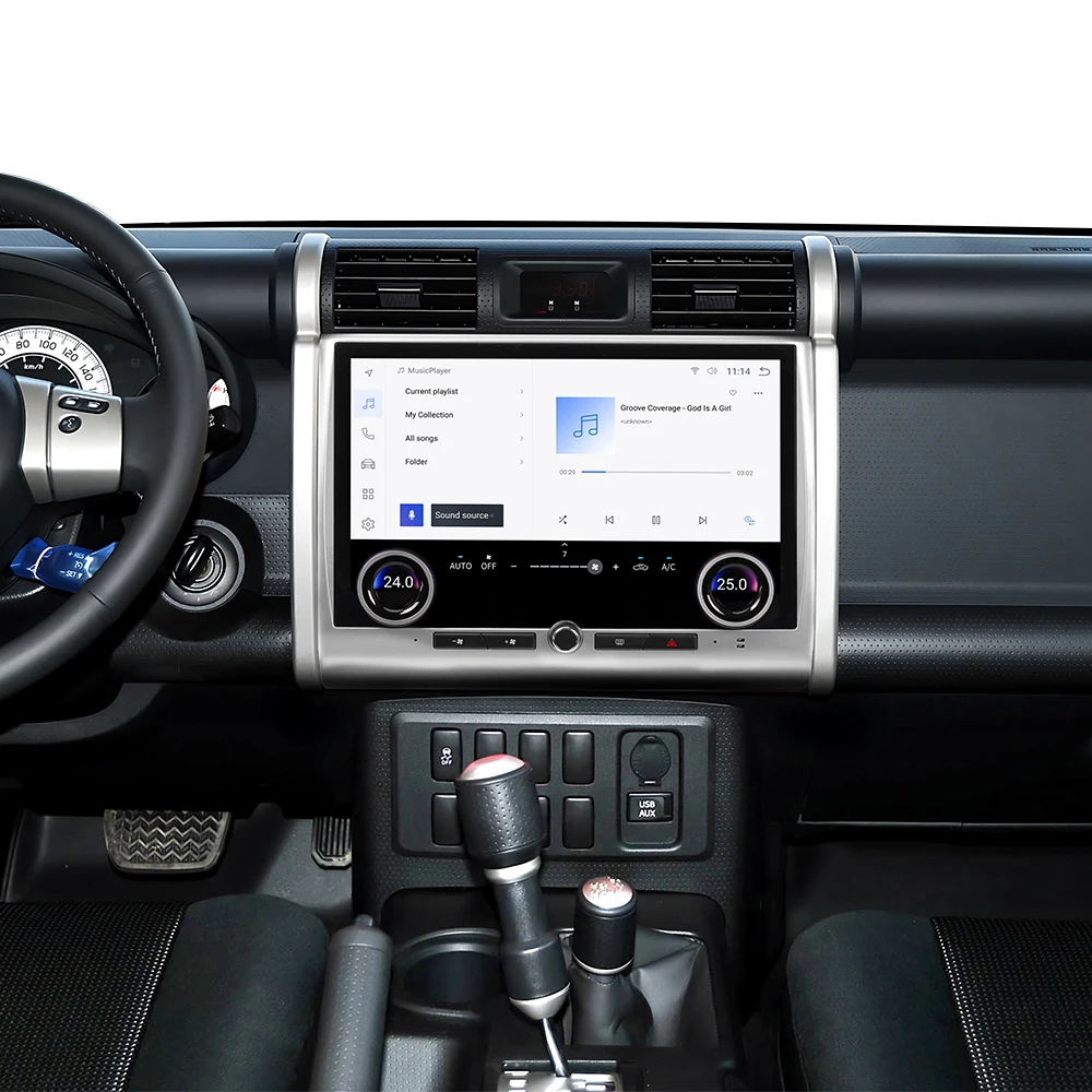 Автомагнитола Navihua 13 3 дюймов Android мультимедийный проигрыватель автомобильный стерео GPS для Toyota Land Cruiser FJ 2007-2024
