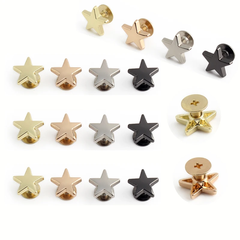 Nolvo World Alloy Rivet Handmade Decorative Screw Buckle Love/Star/Lightning Shaped Hardware Bag Feet