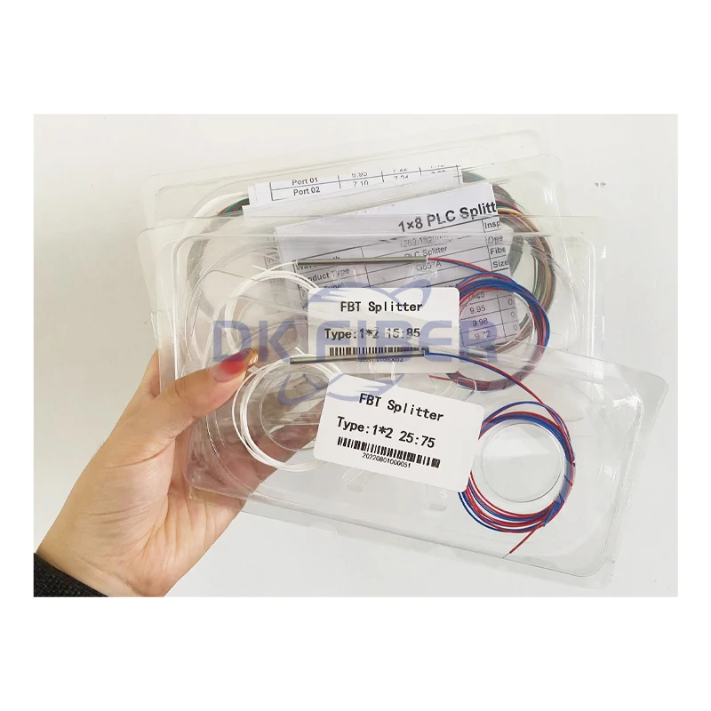 Various Specifications 1310/1550nm Mini FBT Coupler 1*2 FBT Fiber Optic Splitter 1x8 PLC Splitter for Sale