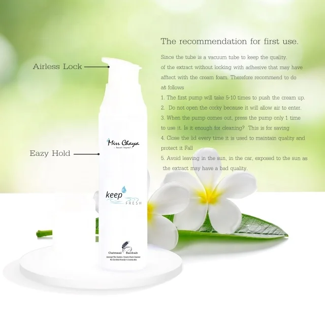 
MISS CHAYA Foam Creamy Keep Fresh Cleansing Cream New Texture Oatmeal Organic Baobab Fruit Green Tea Aloe Vera Pine Bark Extract 