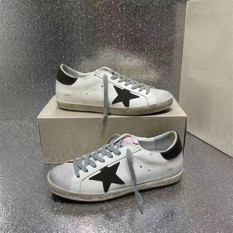 Goldens Superstar Sneakers Italian Craft With Metal Lettering Star Logo Gooses Women Small Dirty Deluxe Brand Shoes Mens Shoes