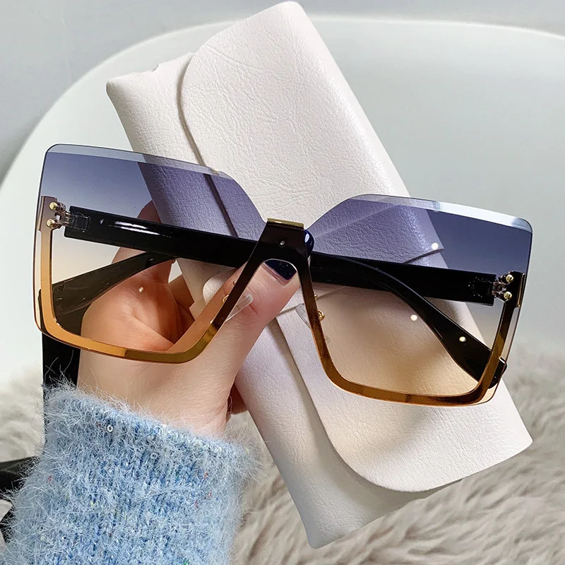 Sunway Eyewear New Fashion Half Rim Womens Sun Glasses for Ladies Customized Designer Oversized Lady Shades Women Sunglasses