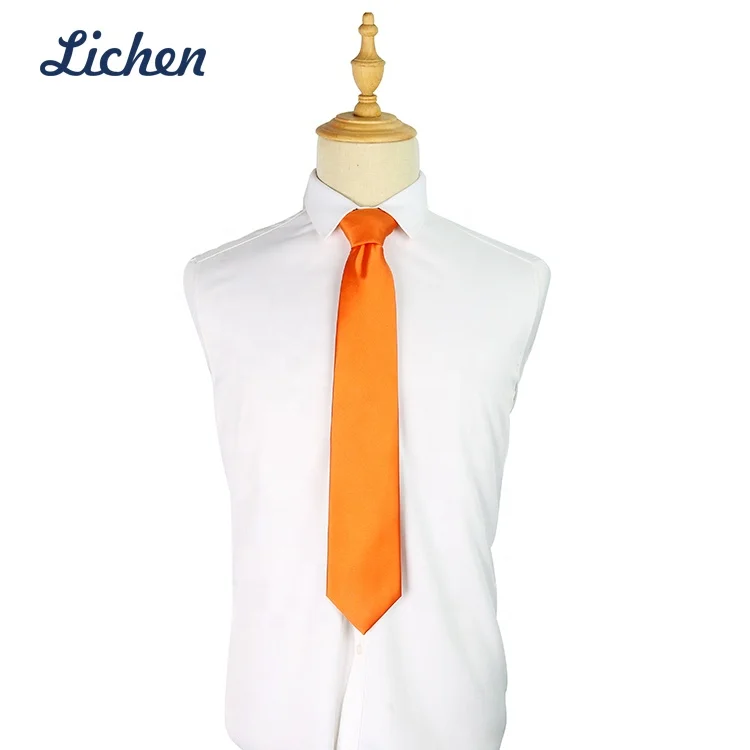 Yellow Solid Satin Silk Tie for Men and Boys of Famous Brand Domestic Necktie