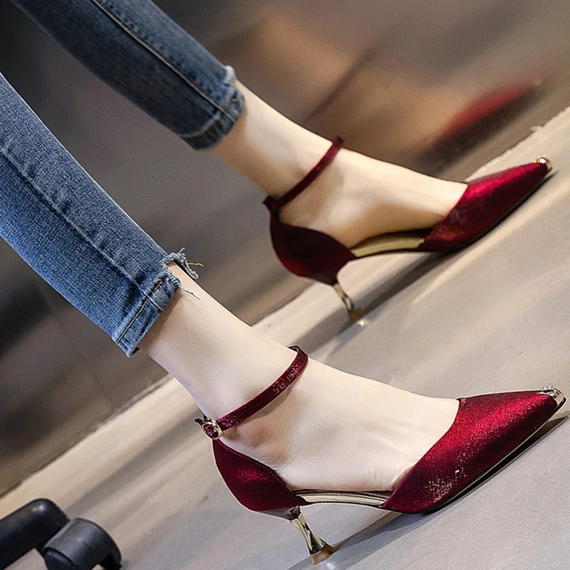 2022 Fashion Casual Mature Ladies Shoes Women New Design High Heeled Sandals
