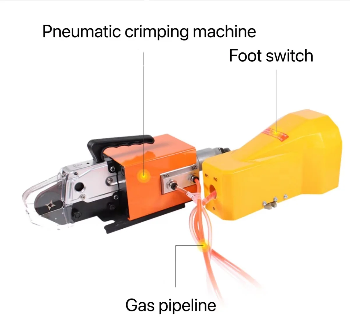 AM6-4 tubular pre-insulated terminals Pneumatic Air Powered Wire cable quadrilateral crimping machine