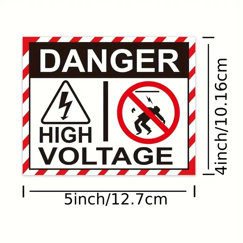 High Voltage Warning Labels, Hazardous Voltage Safety Warning Stickers, Electrical Sign Sticker For Battery Bank