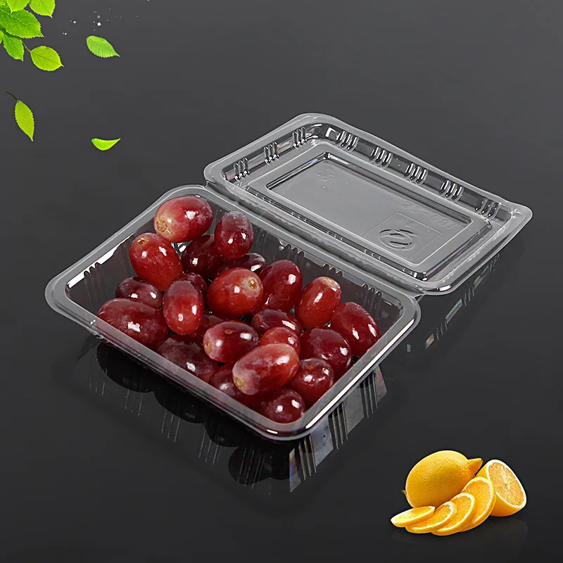 
Food grade disposable clear customized clamshell plastic fruit packing box 