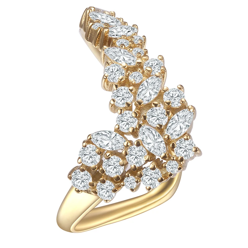 Messi Jewelry 925 Sterling Silver  3.5X1.75mm Marquise Cut DEF Color Moissanite Diamond Ring For Women