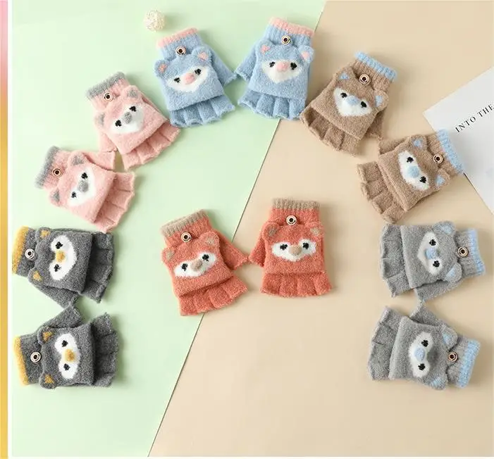 New Style Many Color Baby Winter Half Fingers Gloves Soft Warm Winter Gloves baby kids winter gloves