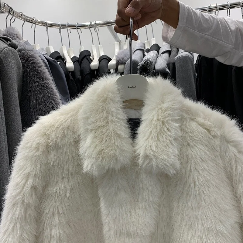 2022 new design drop shipping fashion women fur coat loose fur jacket ladies