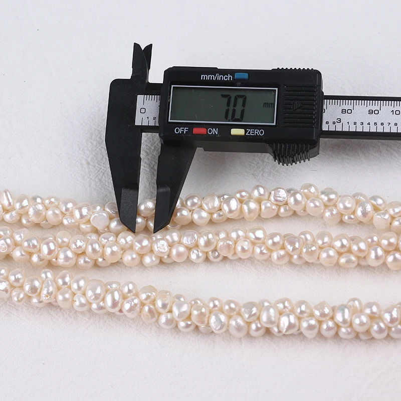 6-8mm White Baroque Freshwater Pearls Beads Strand Wholesale For Jewelry Making