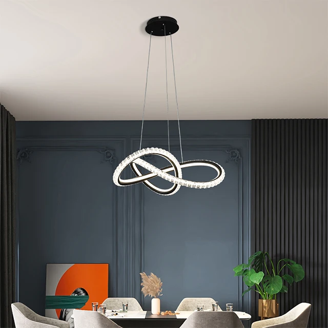 Big single nordic glass wire pendant led light for kitchen restaurant home lighting fixtures ceiling modern crystal chandeliers