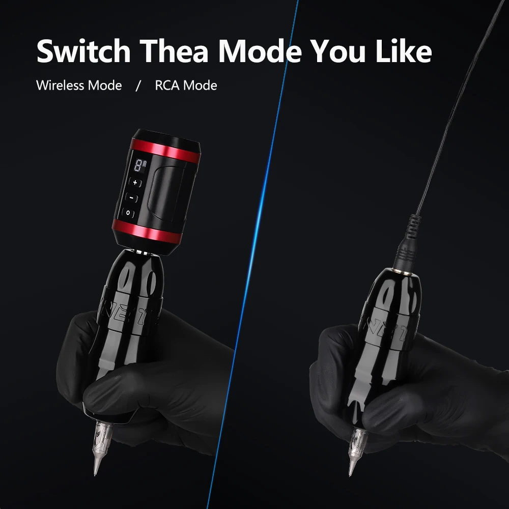 XNET Sita Brushless Motor Professional Tattoo Gun Short Rotary Tattoo Machine Pen with RCA Cord for Tattoo Artists