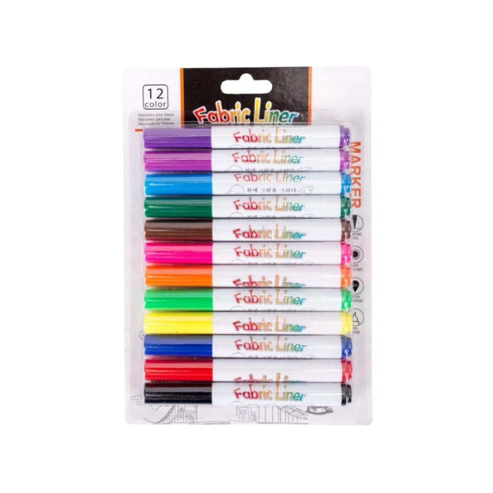 Colourful Textile Pigment Cloth Paintbrush for DIY Graffiti T-Shirt & Canvas Bag Art Markers that Do Not Fall off