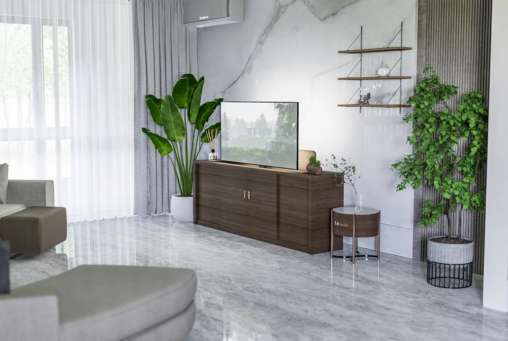 Modern TV Lift Mechanism Motorized Metal Height Adjustable Remote Control TV Stands For Meeting Room