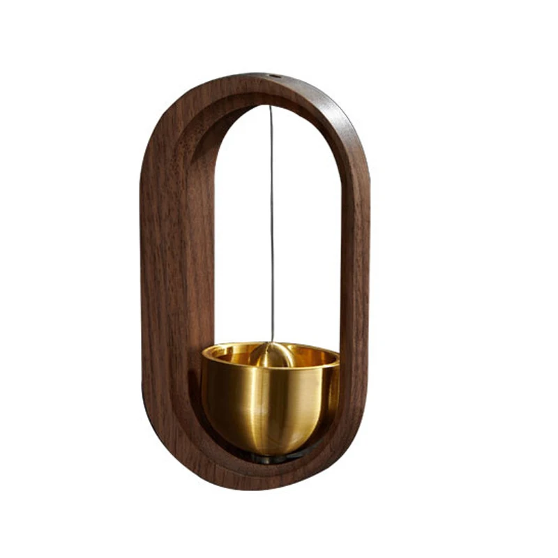 Wood Shopkeepers Bell for Door Magnetic Japanese Style Doorbell Suction Store Entrance Alert Chime Refrigerator Magnets Home