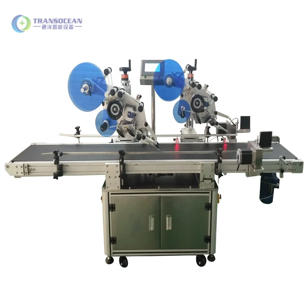 
battery double sides bag lighter top labeling machine 