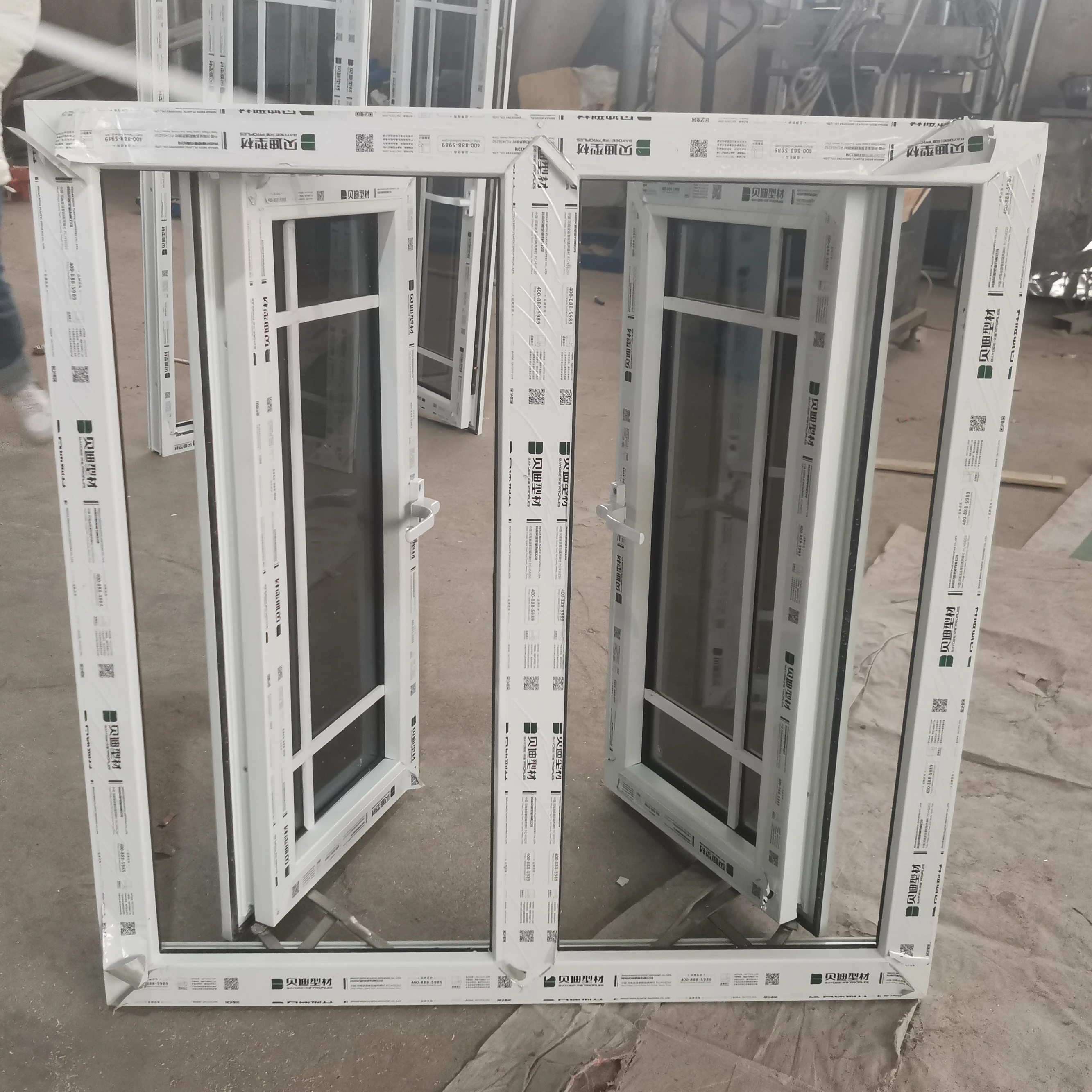 Home Grilll Design Hurricane Impact Laminated Glazed PVC Profile Casement Doors And Windows