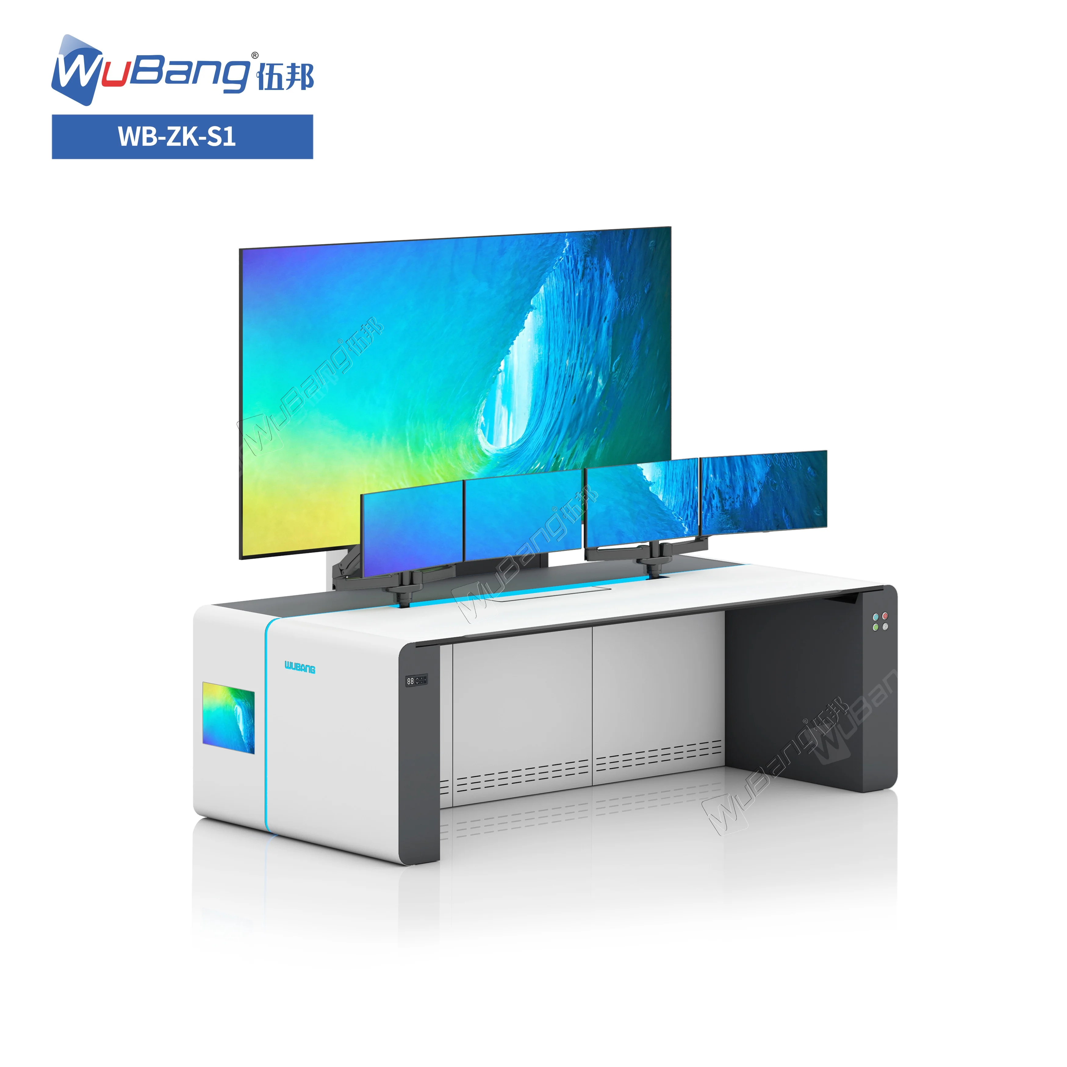 Multi-Screen Dispatch Control Console Workstation Standing Desk Command Center Monitoring Room Console Furniture