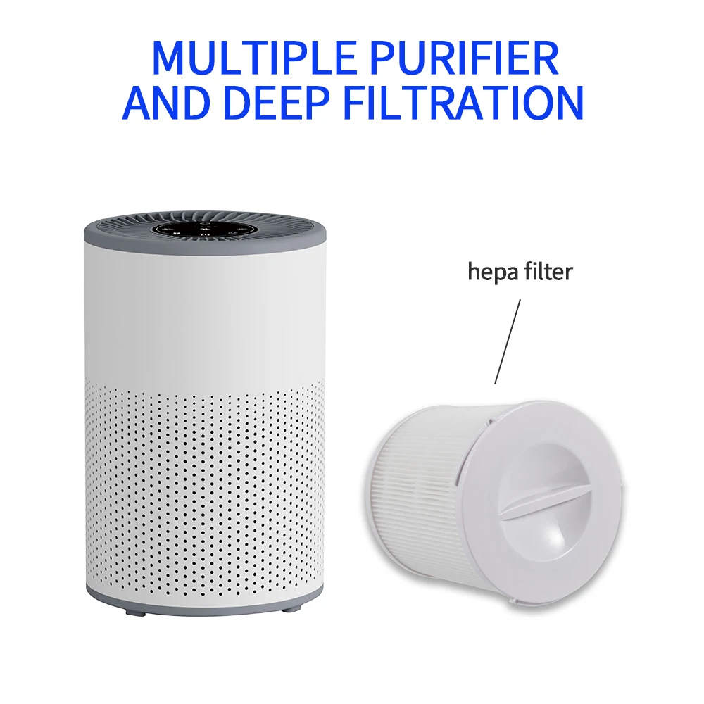 Smart Touch Control Tabletop Air Purifier Home 150m3/h HEPA Filter