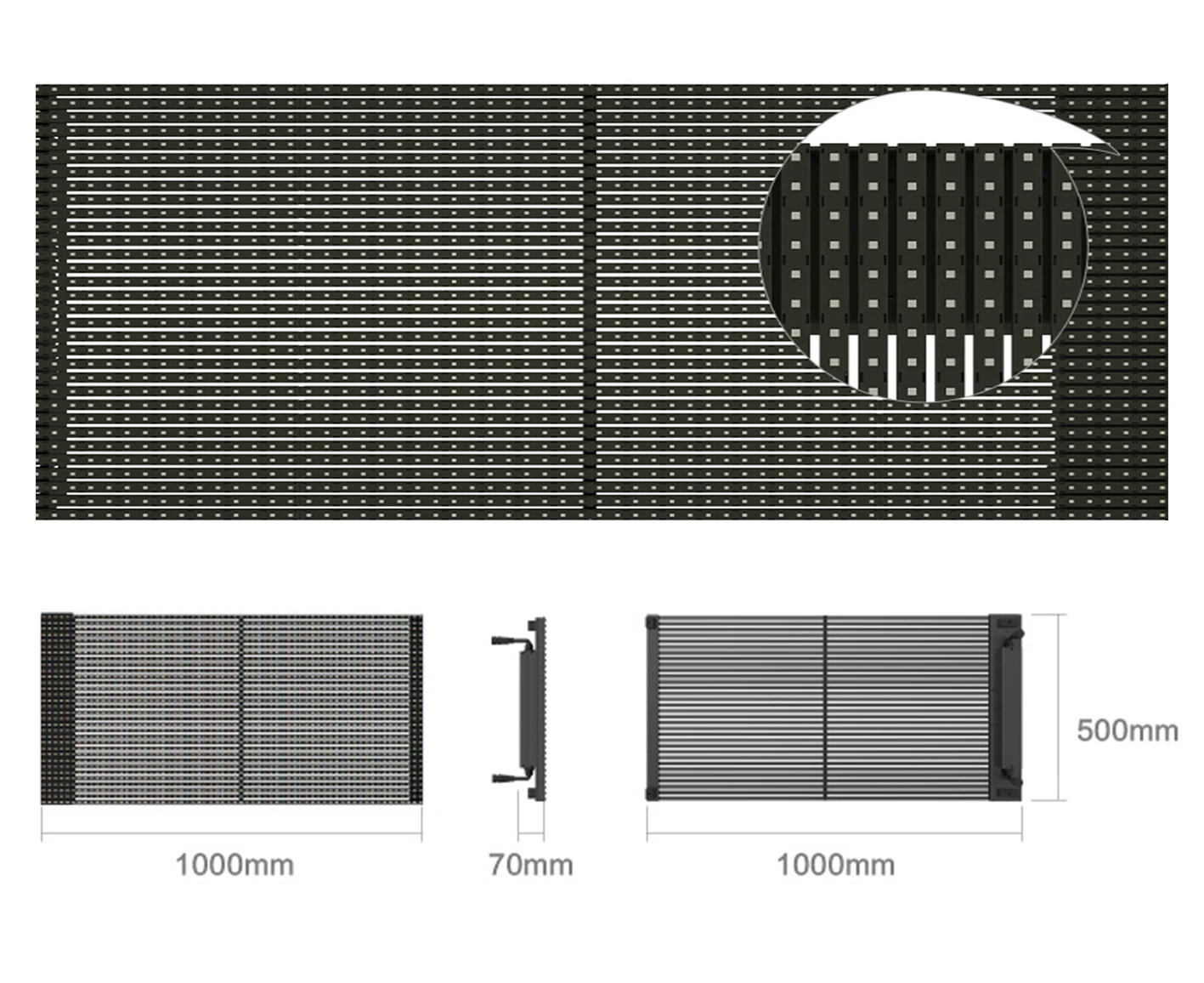 Outdoor Waterproof LED Screen Transparent Grille Screen for Video Advertising Media Elevator Use