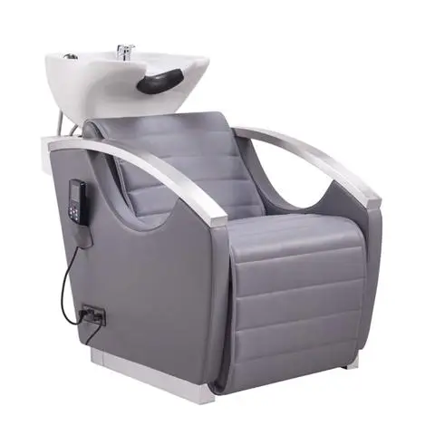 New Style Barber Grey back washing chair electric shampoo chair with massage