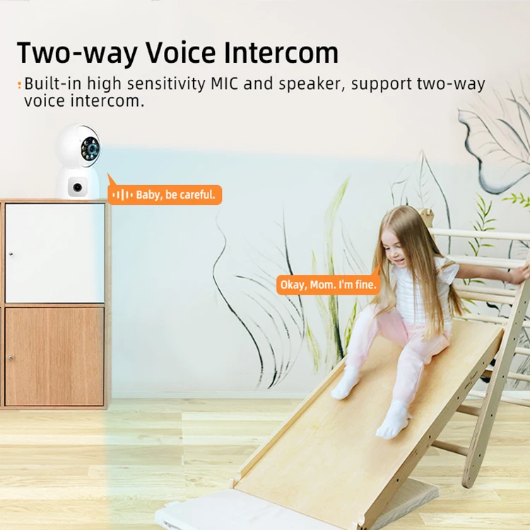 4MP double lens smart house Security wifi indoor Camera for baby monitor baby audio two way