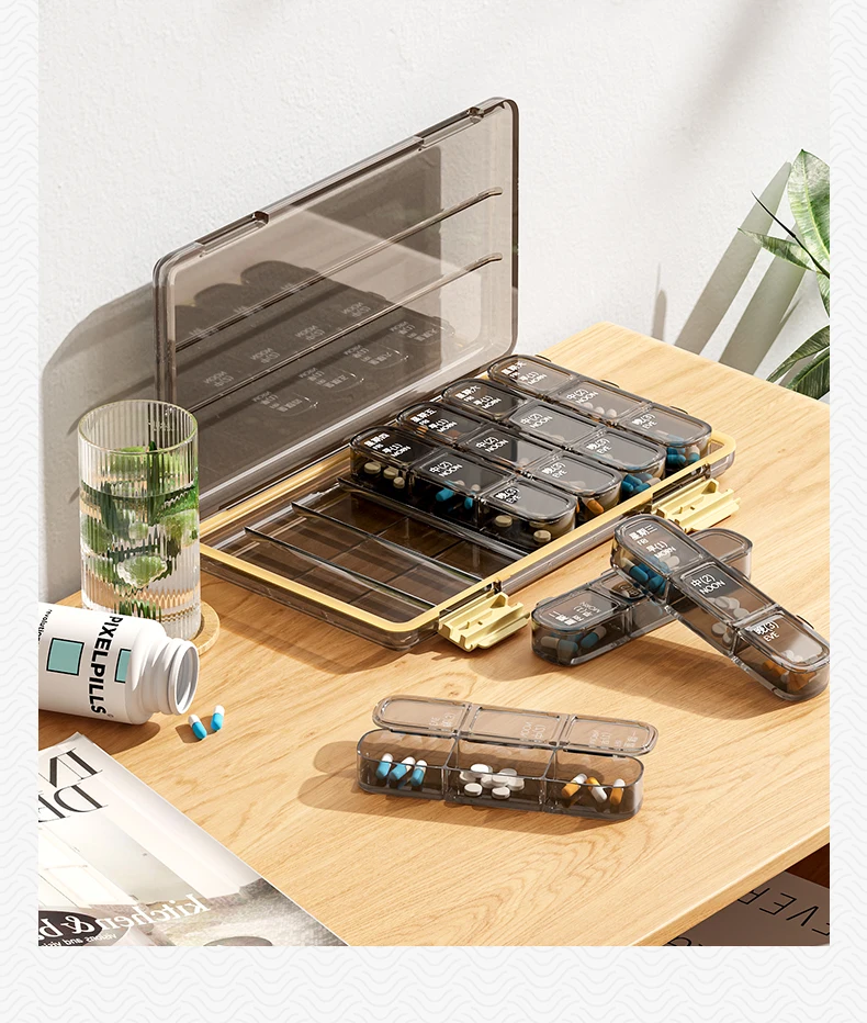 Large Weekly Pill Organizer, 7 Day Portable Pill Box Case for Vitamin, Cod Liver Oil, Pills, Supplements