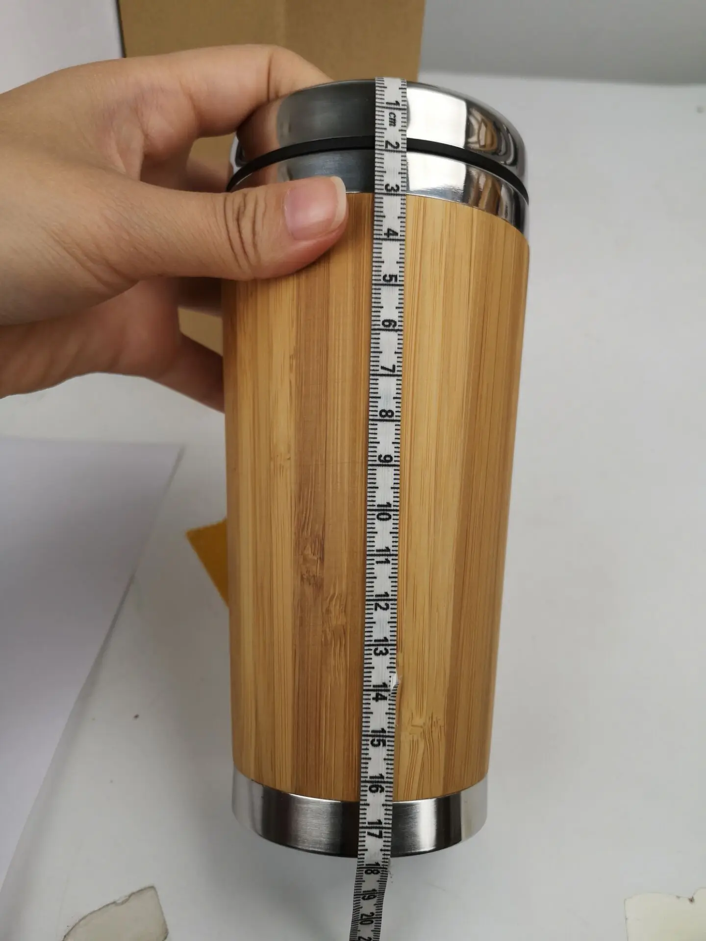 BG03 450ml Bamboo Cup Travel Car Holder Mugs with Seal Drinking Lid