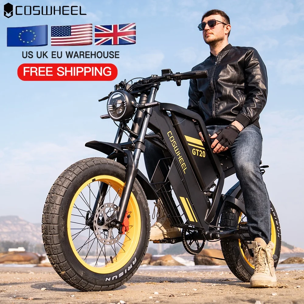 USA UK EU склад Coswheel GT20 Быстрый электровелосипед 48 В 1500 Вт Задняя Ступица супермотор с толстыми шинами грязь горный электровелосипед стелс-бомбардировщик e-Bike