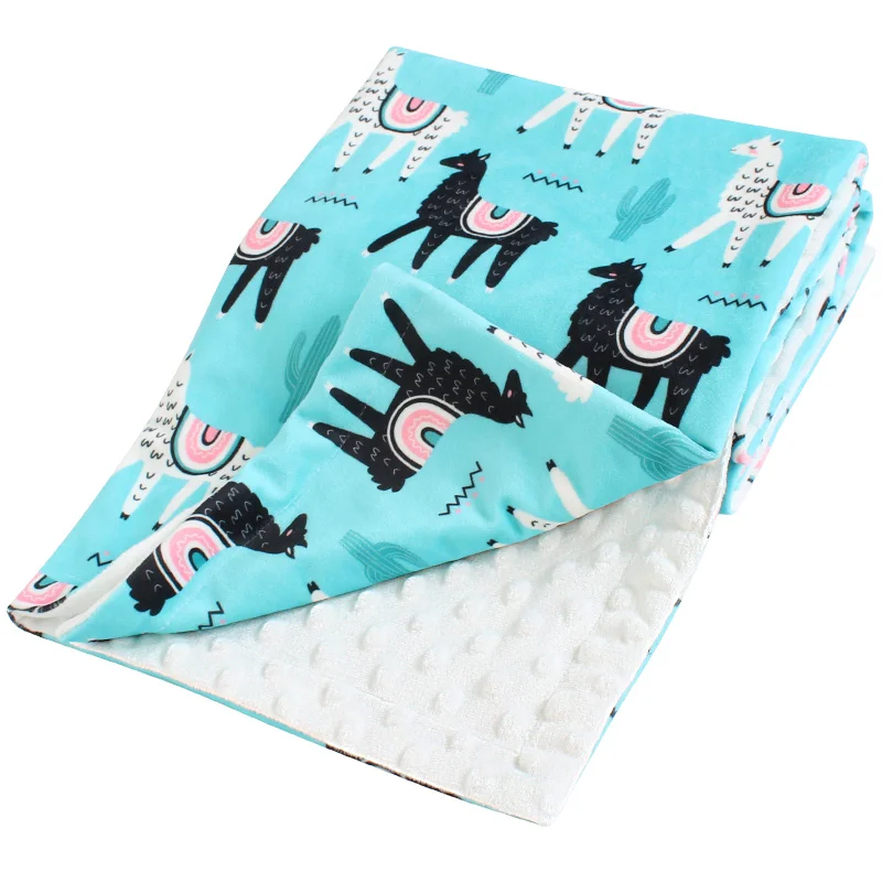 Newborn Growing 100% Polyester Super Soft Minky Flannel Fleece Baby Dot Blankets