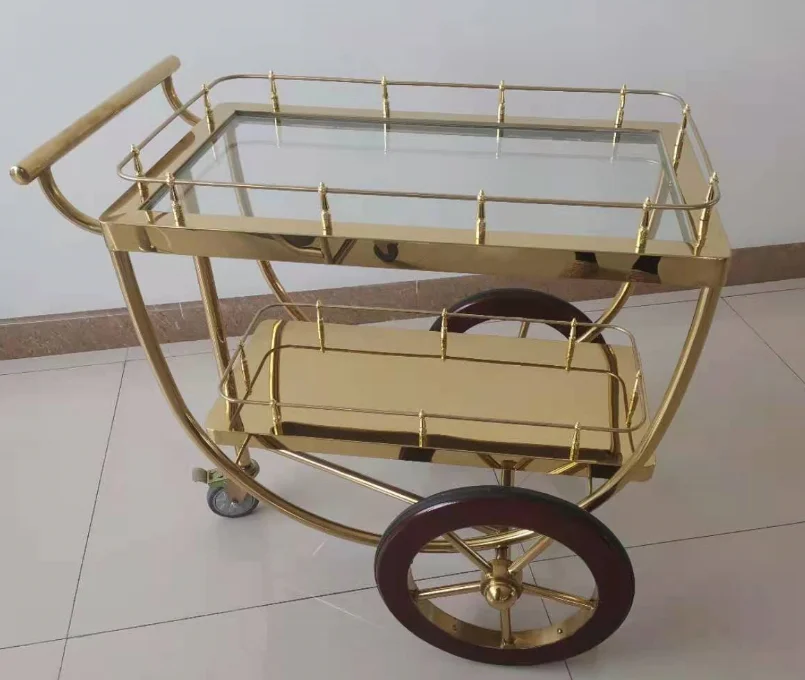 
Commercial Equipment Restaurant Kitchen Stainless Steel Serving Food Trolley for Hotel Serving Cart Trolley 