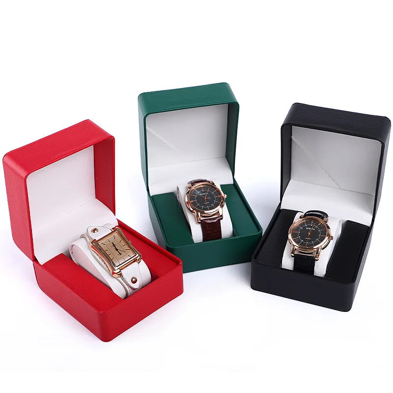 Wholesale custom color quartz packaging PU Leather watch storage box with factory stock