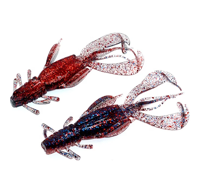 C 20PCS Fishing Lures Bass Fishing Jig Trailers Soft Plastic Shrimp Creature Crawdad Baits Kit