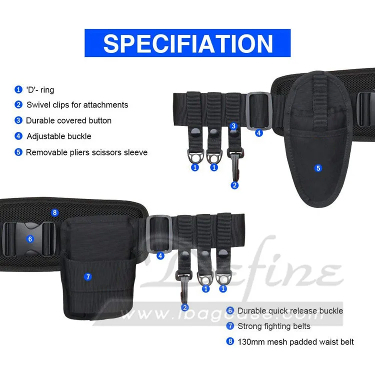 OEM Adjustable Fishing Wading Waist Belt for Fishing Accessories