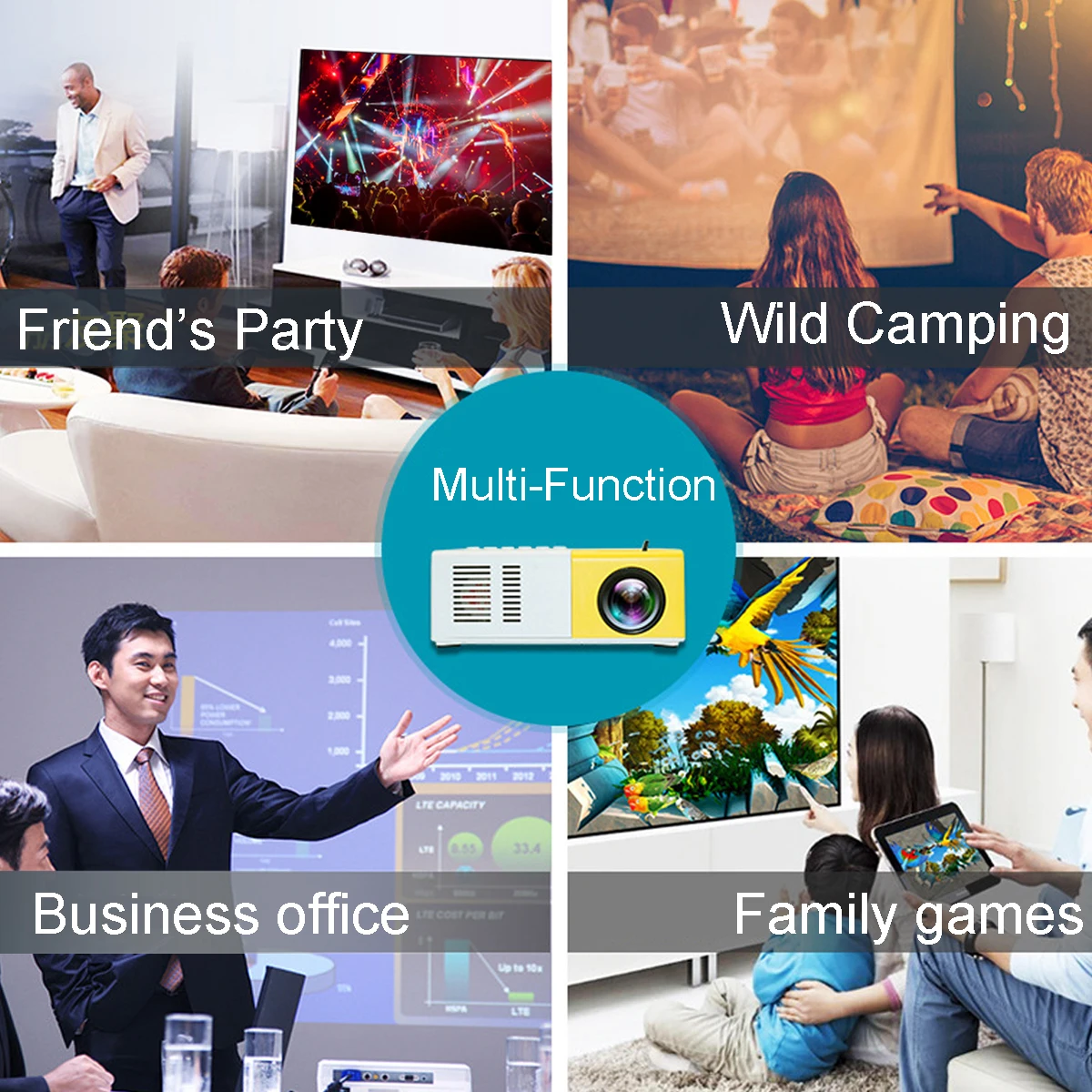 Factory price Mini J9 1500 lumens home theater Lcd mobile phone projector