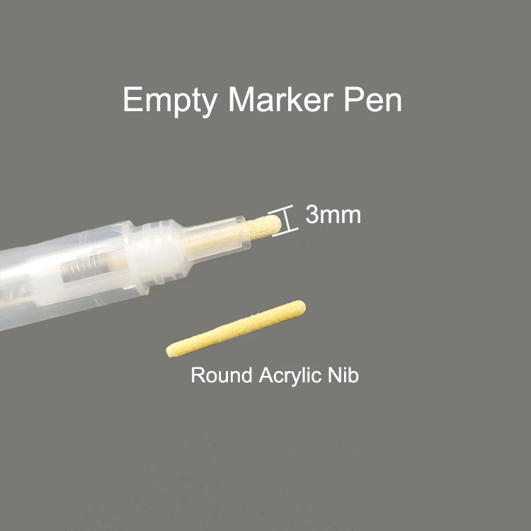 Flashcolor nib 3mm empty liquid chalk marker barrels pen