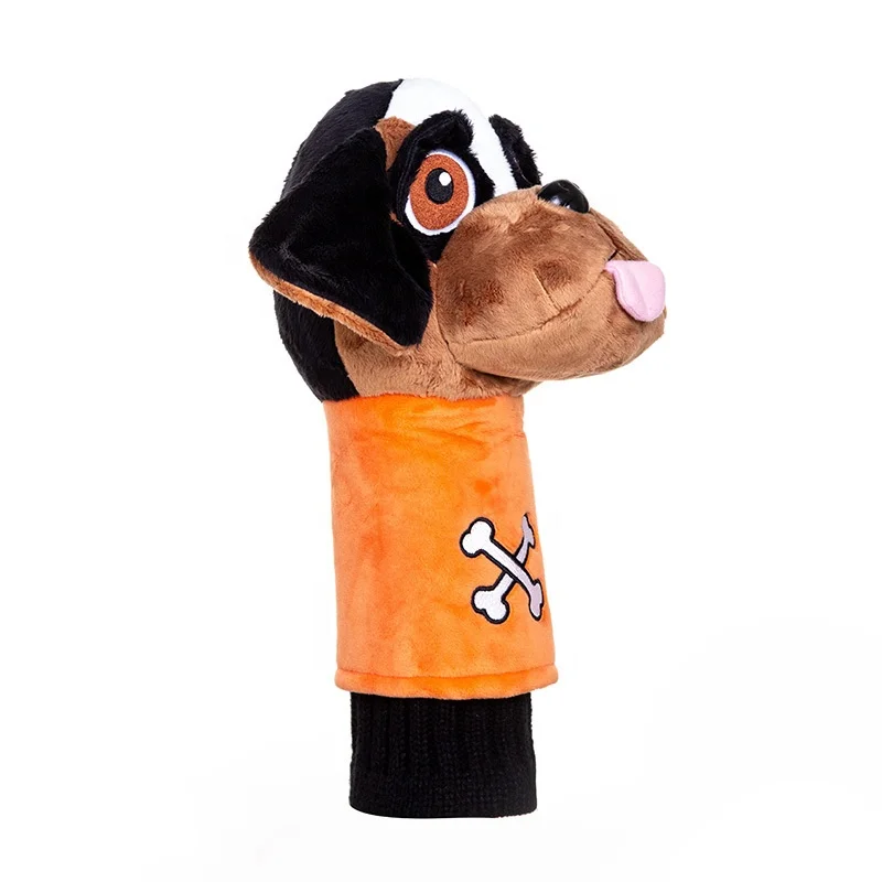 Hot Selling Golf Head covers Custom Cute Dog Animal Golf Club Headcover Soft Plush Golf Driver Head Cover