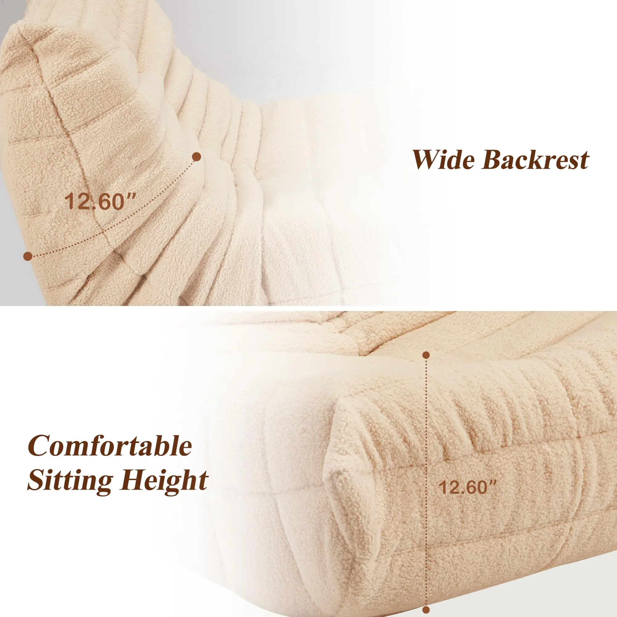 2024 New Design Bean Bag Chair Sofa Soft Floor Sofa Floor Lounge Chair For Living Room Bedroom To Go  Sofa