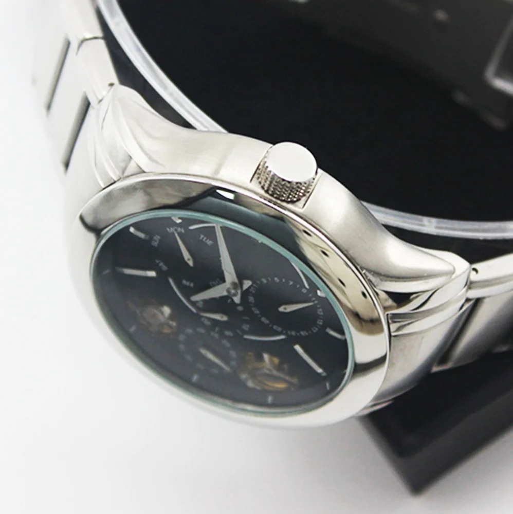 Classic Stainless Steel 316L 6 Hands Chronograph Multi-function Bracelet Automatic Mechanical Watches 10 ATM Water Resistance