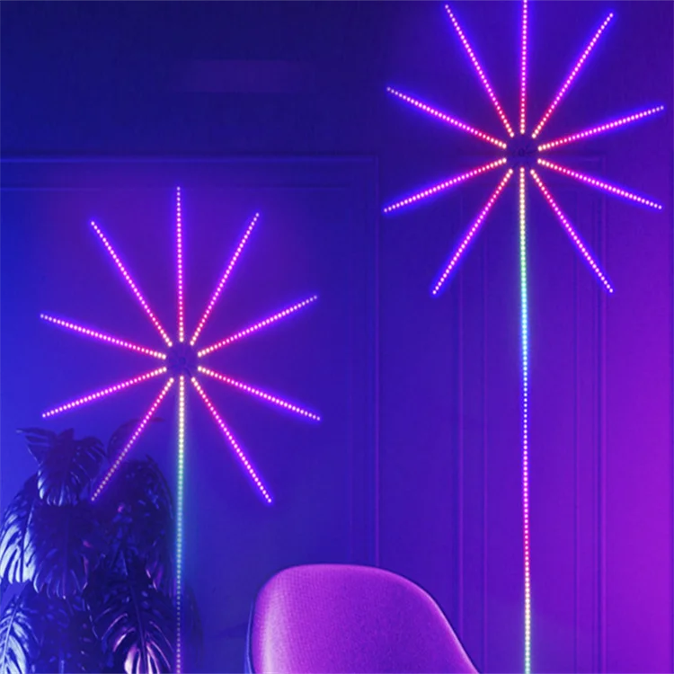 Оптовая продажа светодиодные умные взрывающиеся звезды RGB Управление приложениями волшебные фейерверки рождественские украшения ночные огни