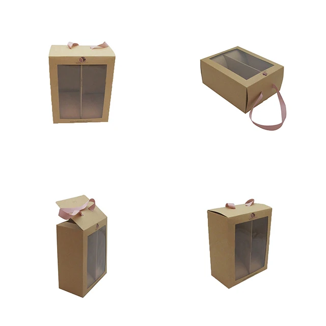 Brown Kraft Paper Cardboard Baby Shoes Box Package with Window