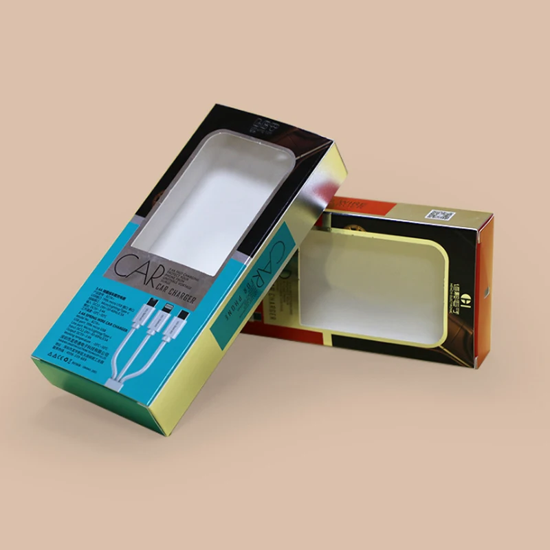 High End luxury electronic products packaging box transparent PVC patch professional custom printing