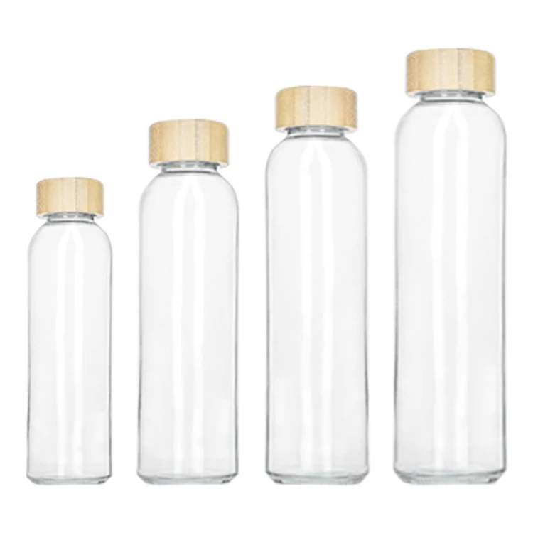 Custom Size Logo Style Drinking Sports Glass Water Bottle With Cloth Sleeve Pouch