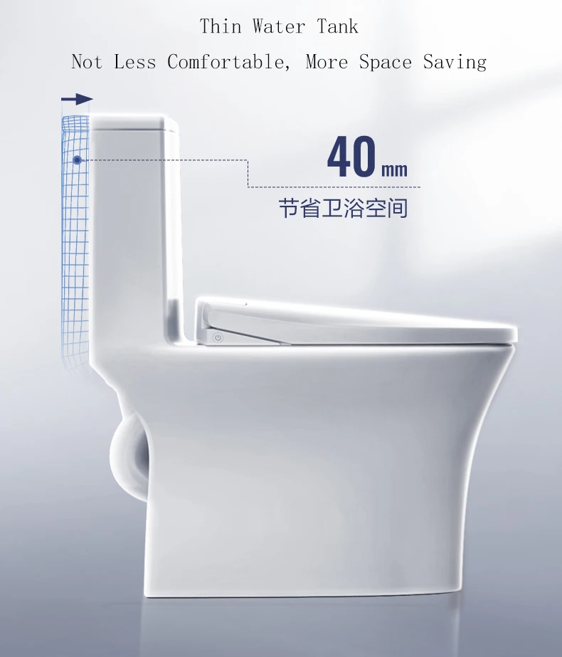 HEGII Hand touch open s trap elongated bathroom smart electronic ceramic toilet bowl electric toilet with heating seat