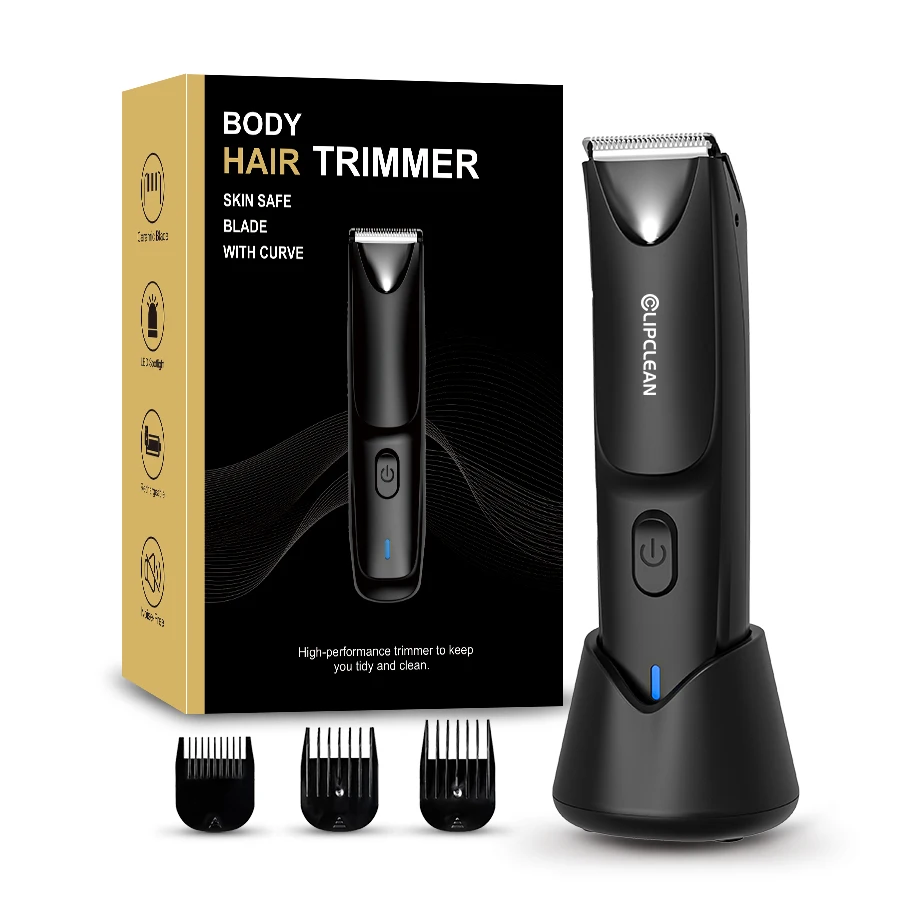 Ceramic Cutter Groin Pubic Private Part Electric Shaver USB Fast Charging Waterproof Body Hair Trimmer For Men