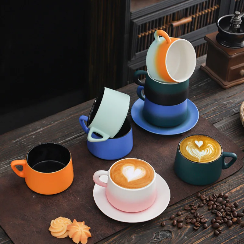 Elegant High-End Ceramic Coffee Cup and Saucer Set - Stylish Mug Collection